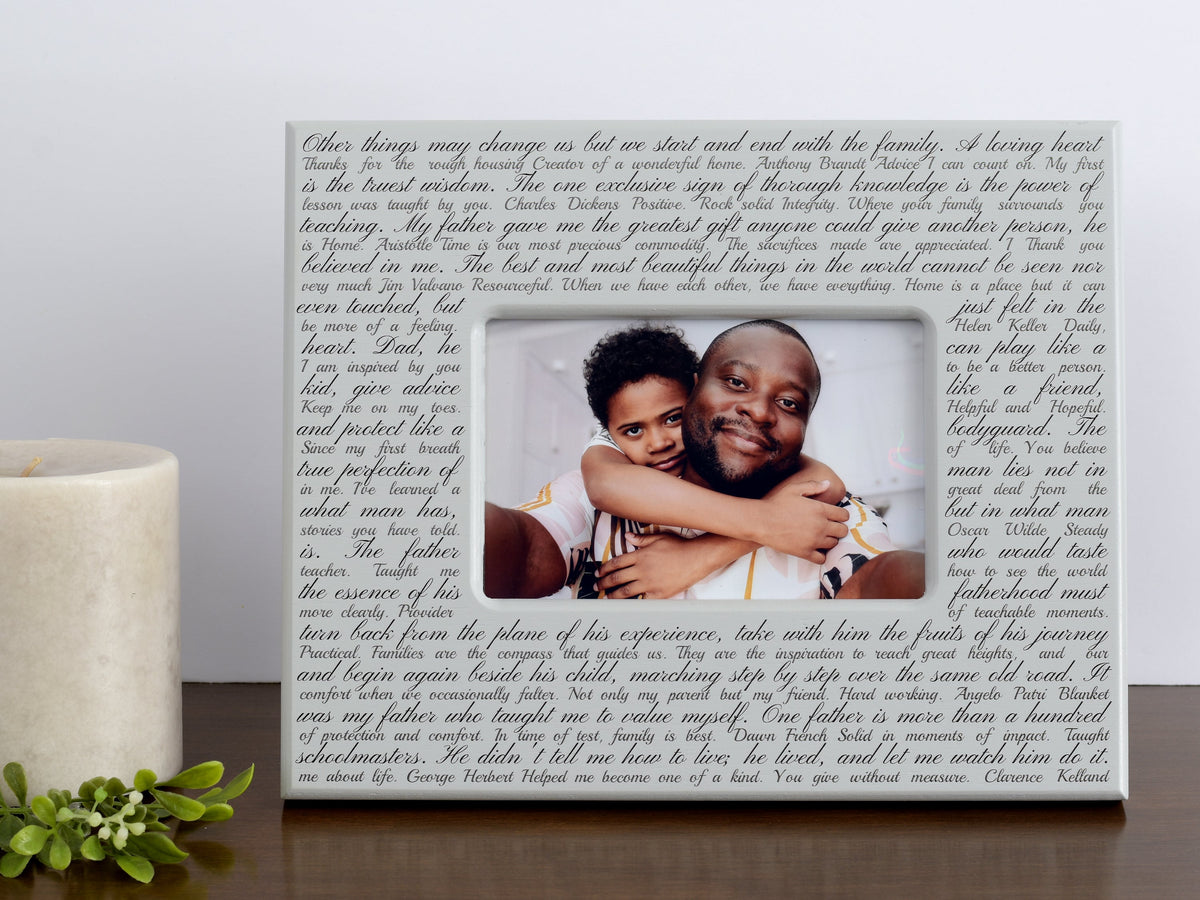 Kids to Dad Gift, Desktop picture frame filled with words about a Father's impact, Dad office gift, Dad den gift