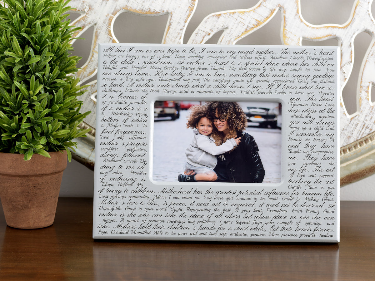 Children to Mom gift, Mom Quotes and Kind Words Tabletop Picture Frame 4x6