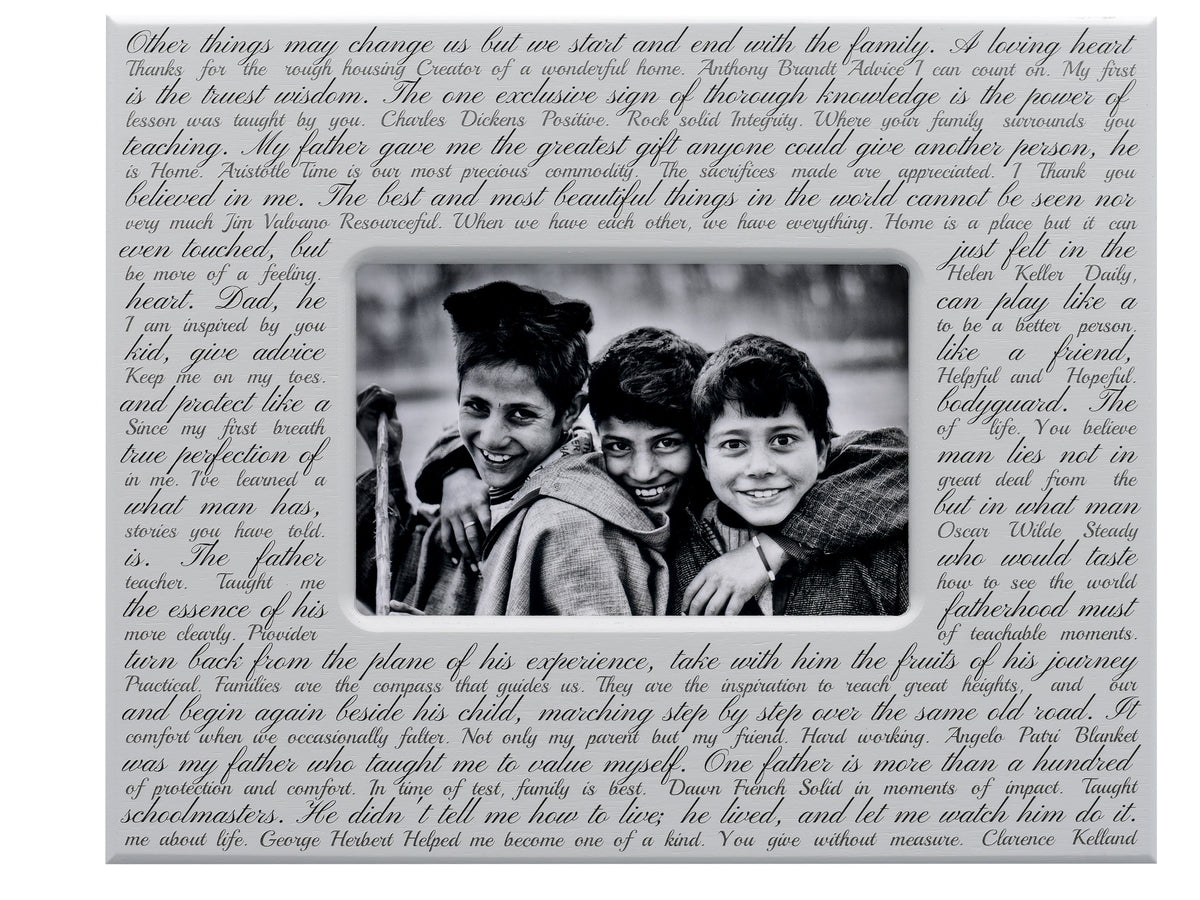 Storied Affect father frame. Quotes and kind words surround your photo