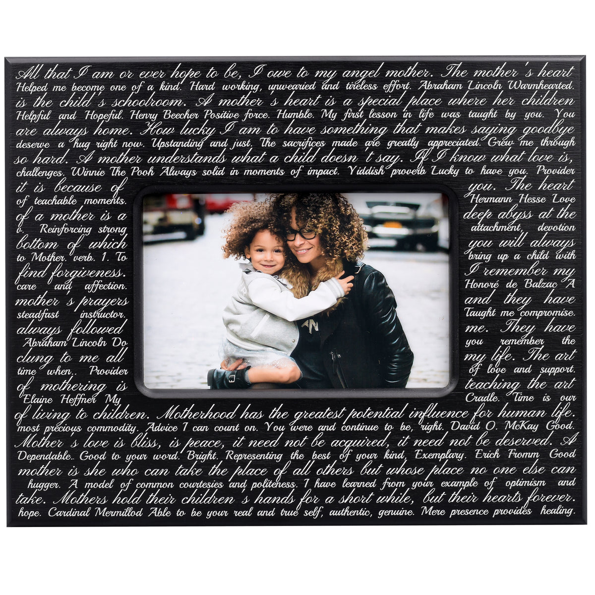 Storied Affect, Mom gift, picture frame filled with qoutes and kind words, black